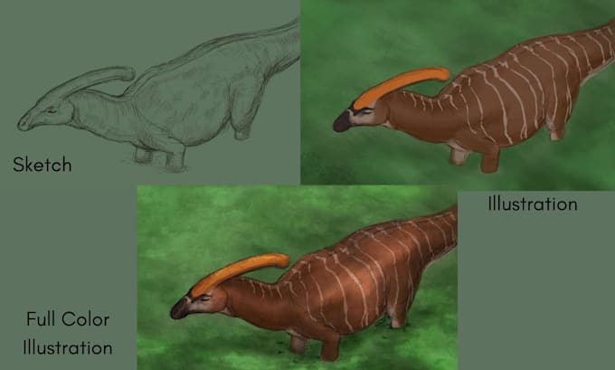 illustrate an accurate dinosaur or prehistoric animal