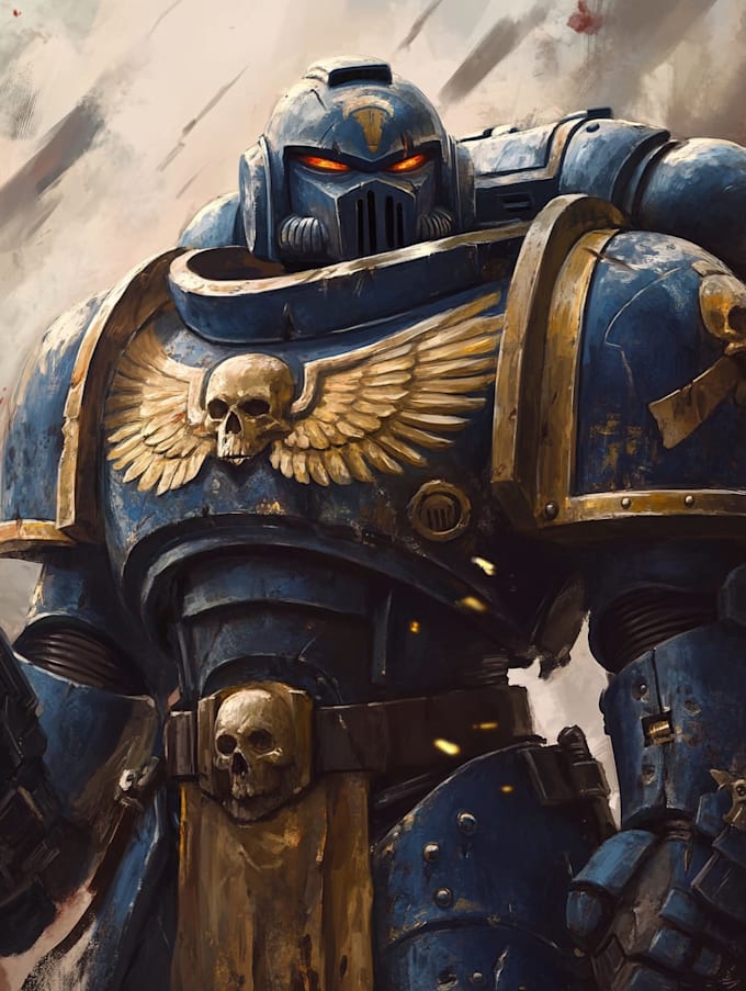 desing a warhammer 40k character illustration