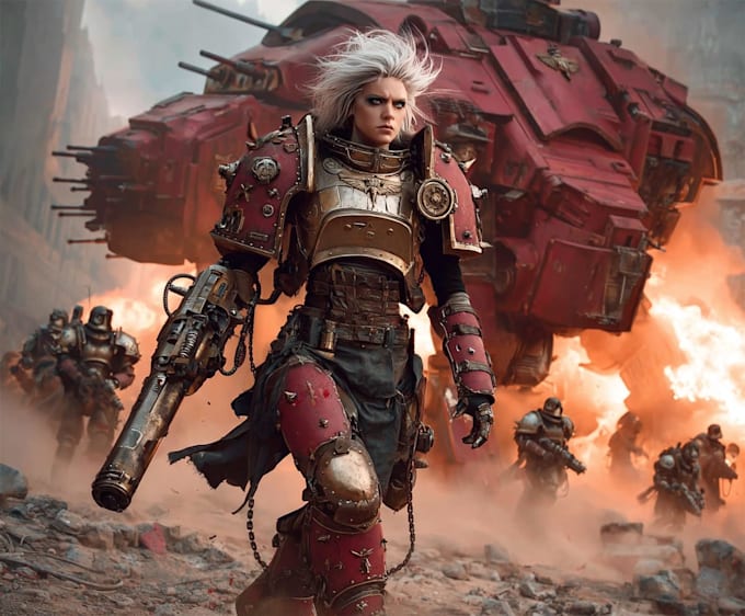 illustrate a warhammer 40k art