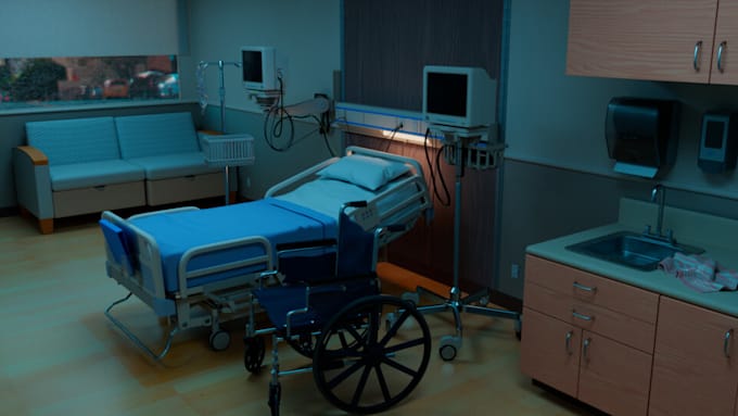 design 3d hospital, clinic, dental, diagnostic center cgi, high quality render