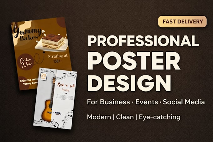 Design a professional poster for your business or event by Khuxlab | Fiverr