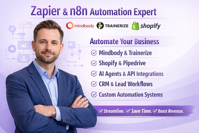 zapier mindbody trainerize api n8n ai agents googlesheets shopify pipedrive