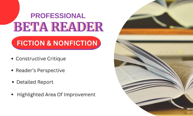 beta read your fiction, romance or fantasy novel with detailed reader feedback