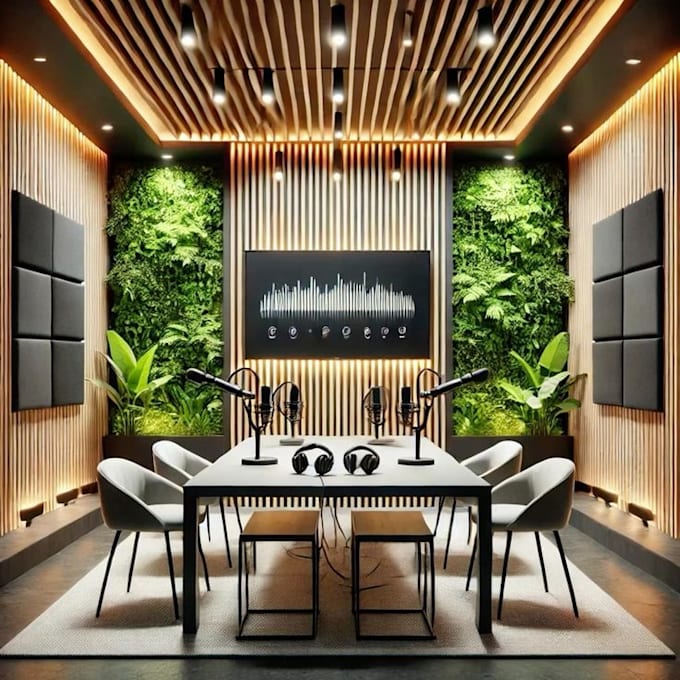 Design your 3d podcast studio, streaming room, 3d gaming interior room ...