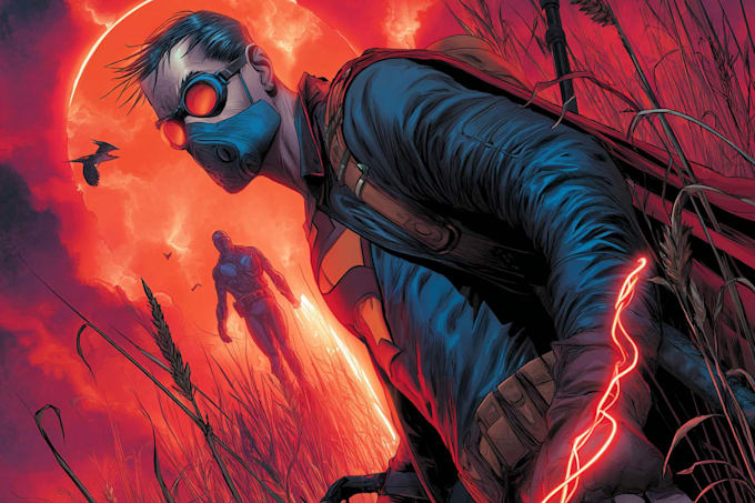 create fantasy comic book cover illustration