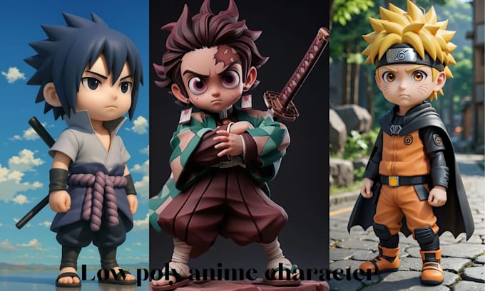Create a 3d low poly character modeling, rigging and animation for game ...