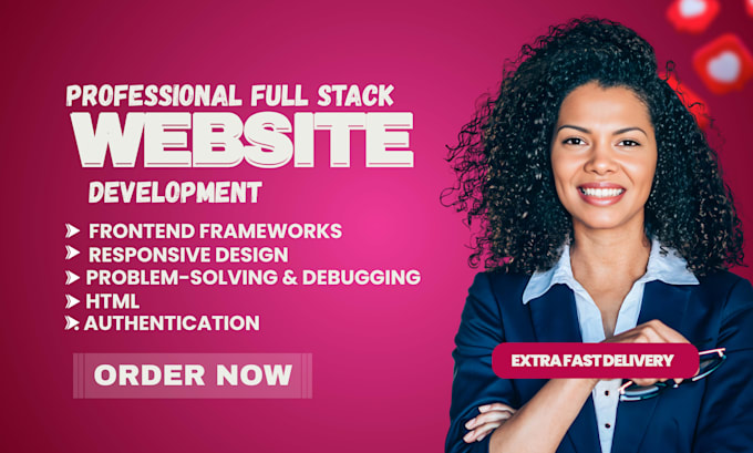be full stack developer, front end web developer, custom website development