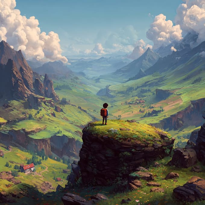 draw a landscape illustration