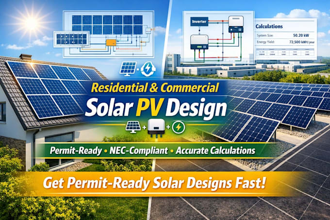 Design residential and commercial solar pv system with calculations by ...