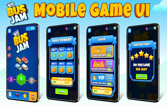design professional game UI and assets for mobile and pc game