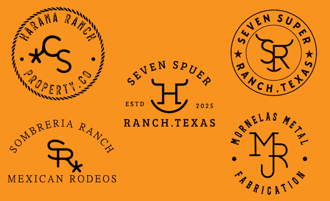 illastation cattle brand, western and farm logo design