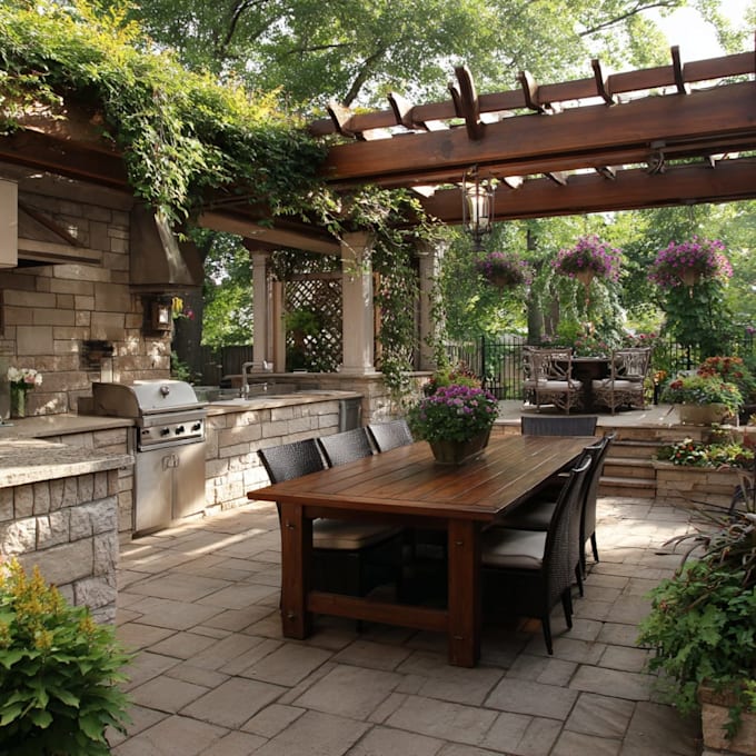 do landscape design hardscape outdoor kitchen pergola as a landscape architect