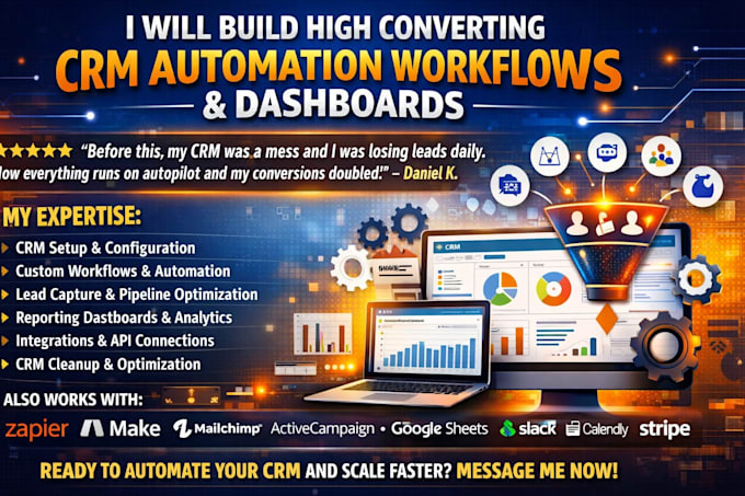 build high converting hubspot zoho CRM automation workflows and dashboard