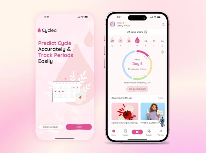 develop ai period tracker app, pregnancy tracker app