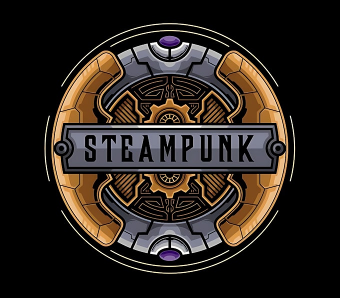 create a luxury steampunk logo with industrial retro feel