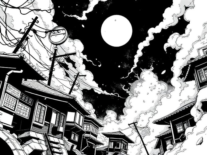 Draw black and white cool manga artwork by Cyceleamore | Fiverr