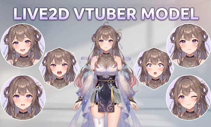 design live2d vtuber model in anime style with vtuber rigging for vtube studio