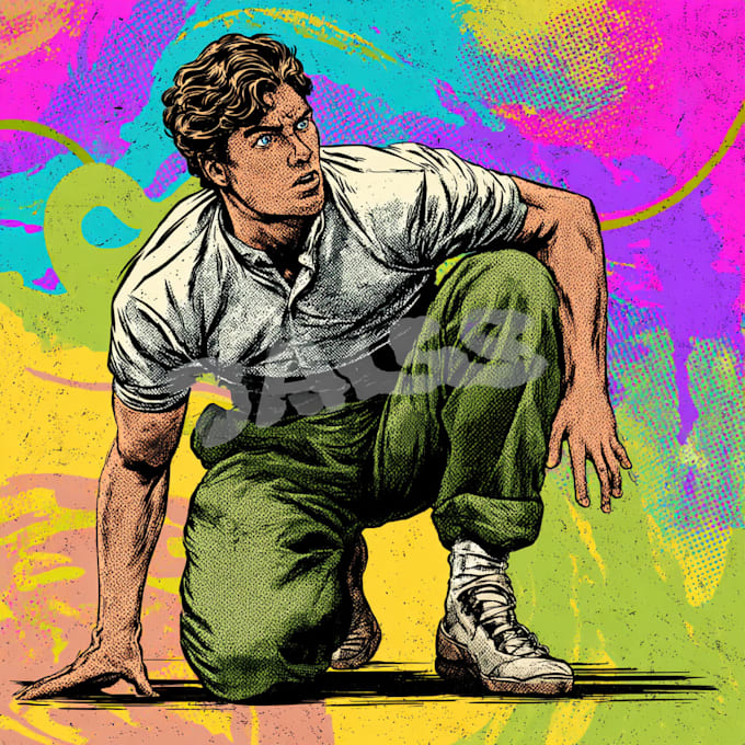 design classic superhero comic in vintage texture