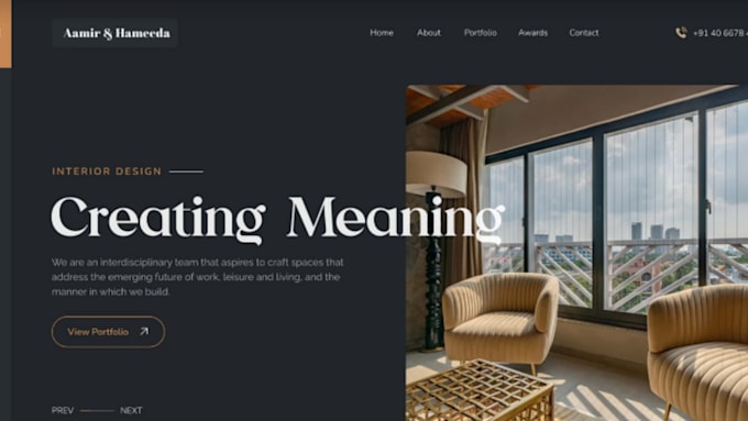 design a stunning portfolio or interior design website that converts