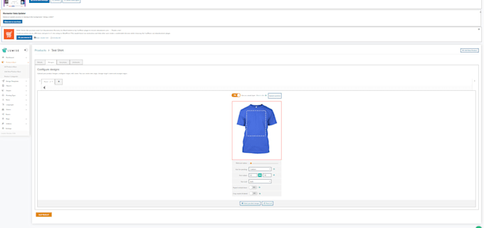 build store using lumise and product printing website