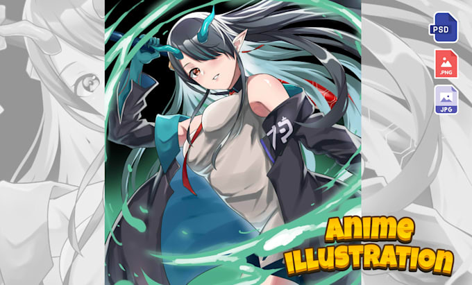 create custom anime illustration for oc vtuber and pfp