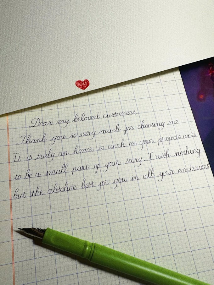 handwrite neat assignments, notes, and letters