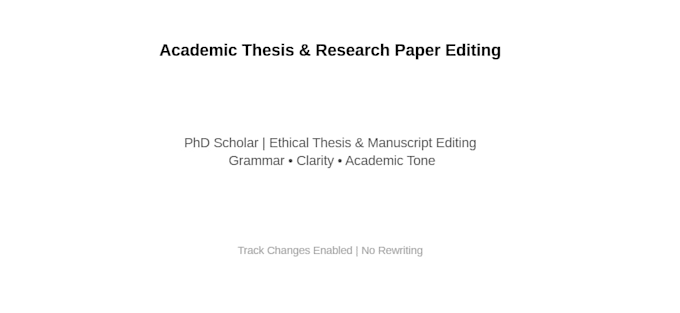 professionally edit and proofread your thesis or research paper
