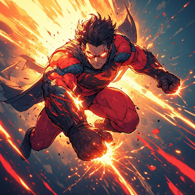create superhero cartoon character comic book