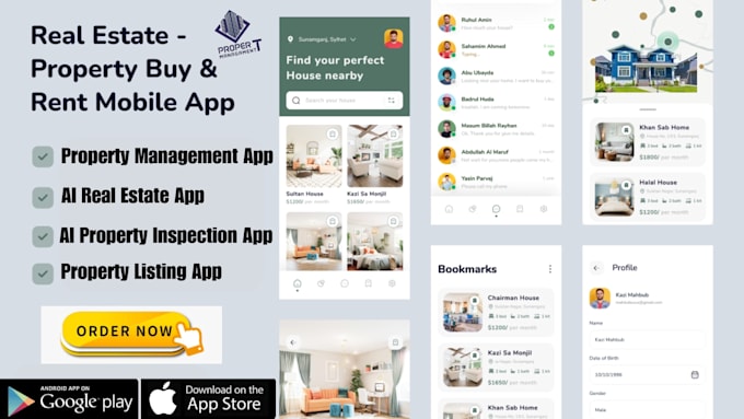 build ai property management app ,real estate,property listing,document analysis