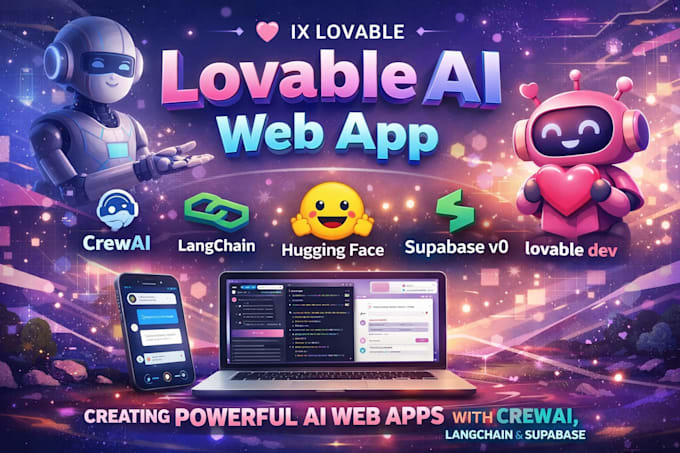 fix lovable ai web app, crewai, langchain, huggingface, supabase v0, lovable dev