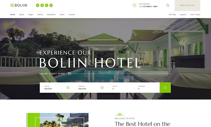 create a boutique hotel booking website with direct reservations