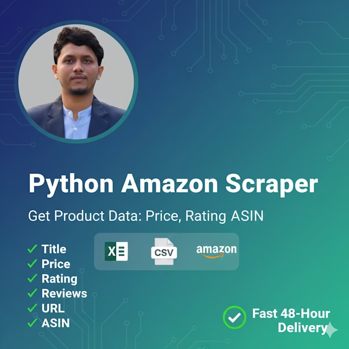 scrape amazon product data to excel or CSV with prices and ratings