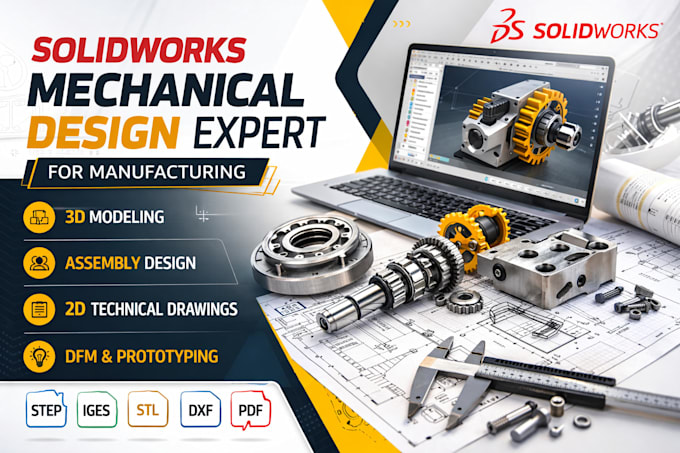 3d cad modeling and 3d printing files, rendering using solidworks