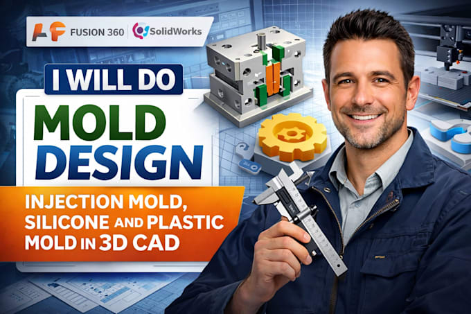 Do mold design, injection molding, silicone and plastic mold in 3d cad ...