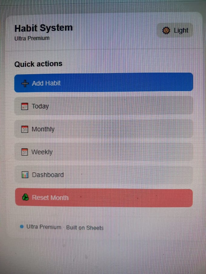 build a premium google sheets habit tracker web app