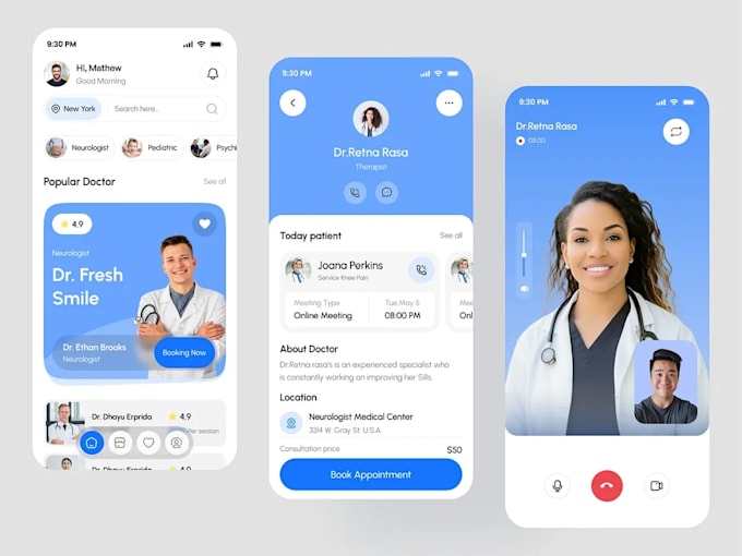 develop hipaa compliant web telemedicine app and mobile ai healthcare apps