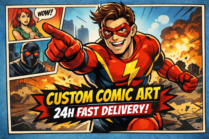 comic book artist for detailed comic panels and pages 24h fast