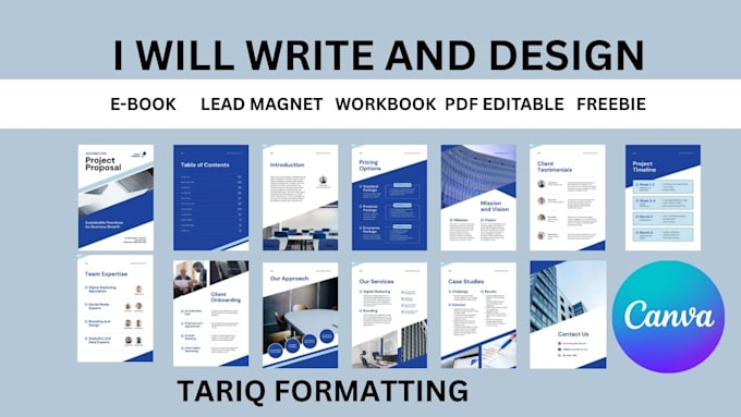 design professional lead magnets, ebooks, workbooks and canva templates