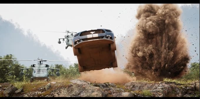 create realistic houdini fire smoke explosion and destruction effect fx