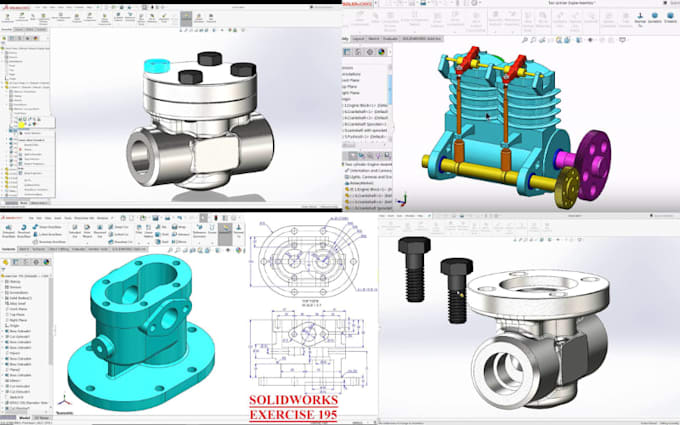 2d 3d cad mechanical models assembly sheet metal design in solidworks ...