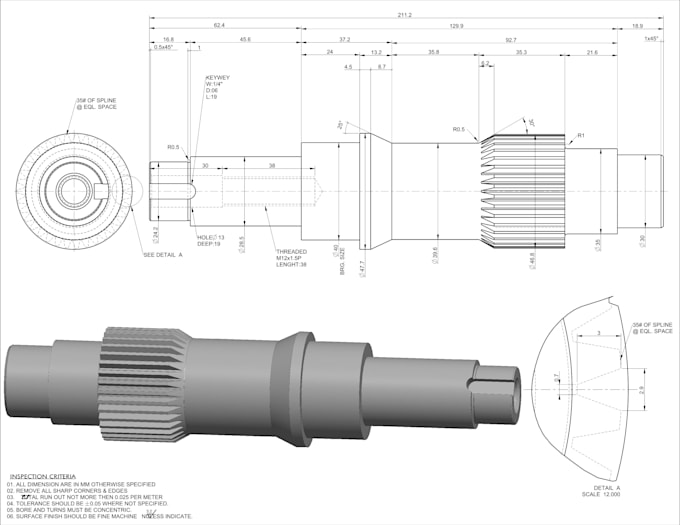 create 3d model and 2d detail fabrication drawing