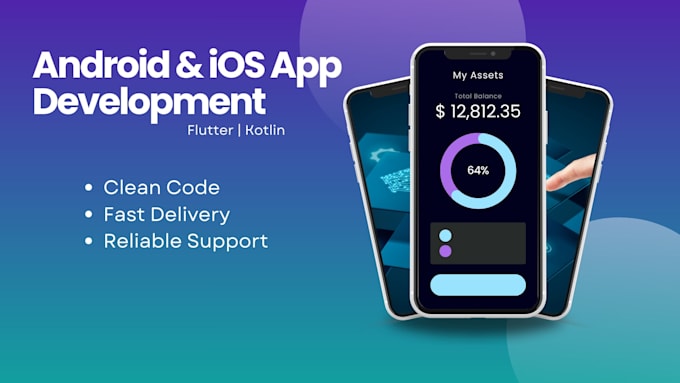 develop android and ios mobile app using flutter and kotlin