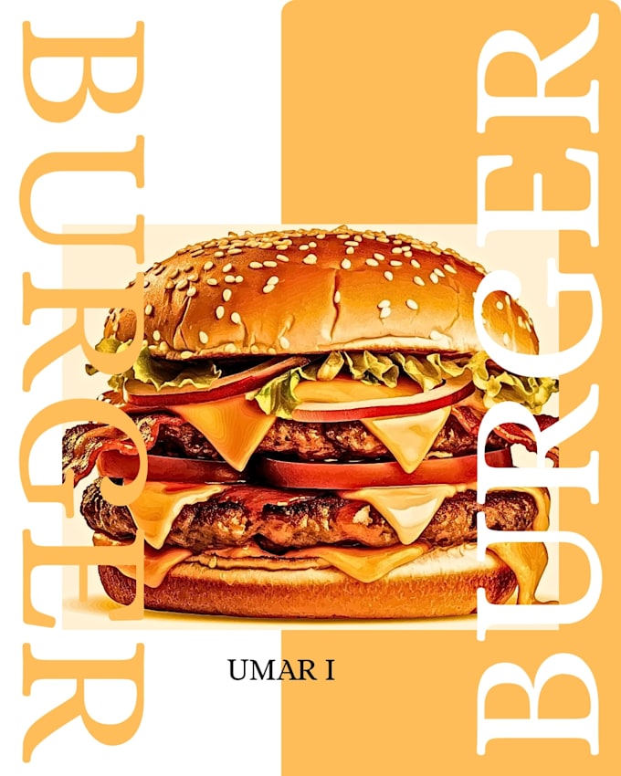 do a burger design poster for shope logo or other things