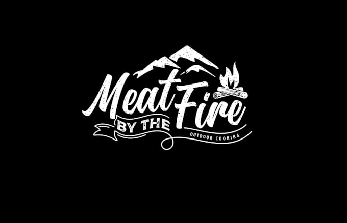 design creative meat fire logo