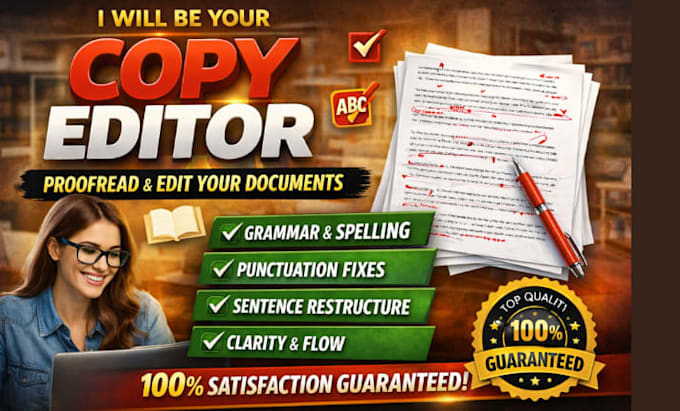 copy edit and proofread your book manuscript for clarity and grammar