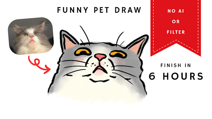 create funny hand drawn pet art