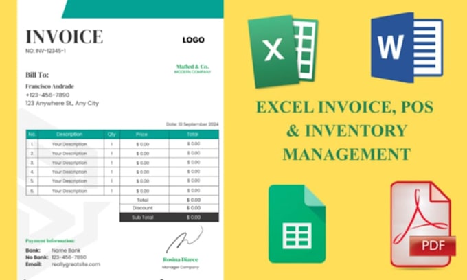 create excel invoice pos and inventory management system