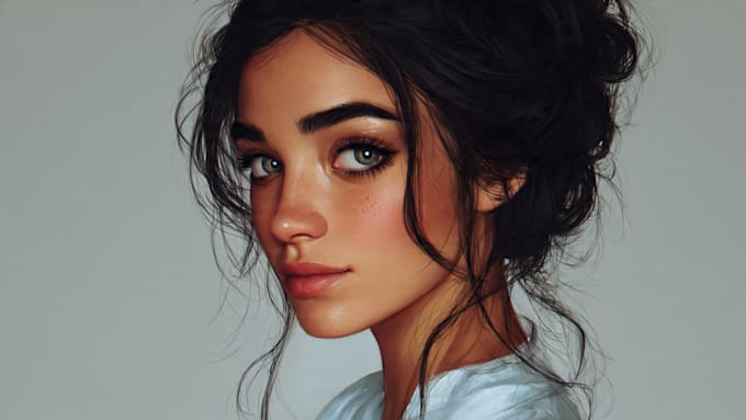 create realistic digital portrait and illustration
