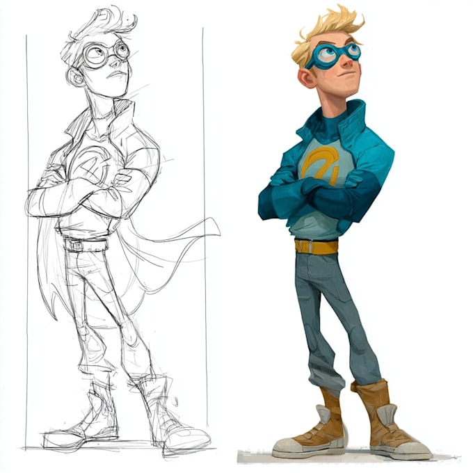 create scifi, fantasy, superhero character design