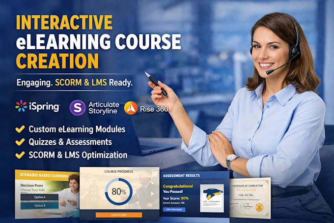 Create interactive elearning courses using ispring, articulate rise ...